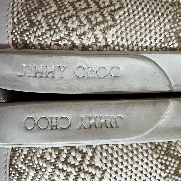 Jimmy Choo Demi Woven Slip-On Skate Sneakers Cream Slip Ons Authentic US 10 - Picture 13 of 13